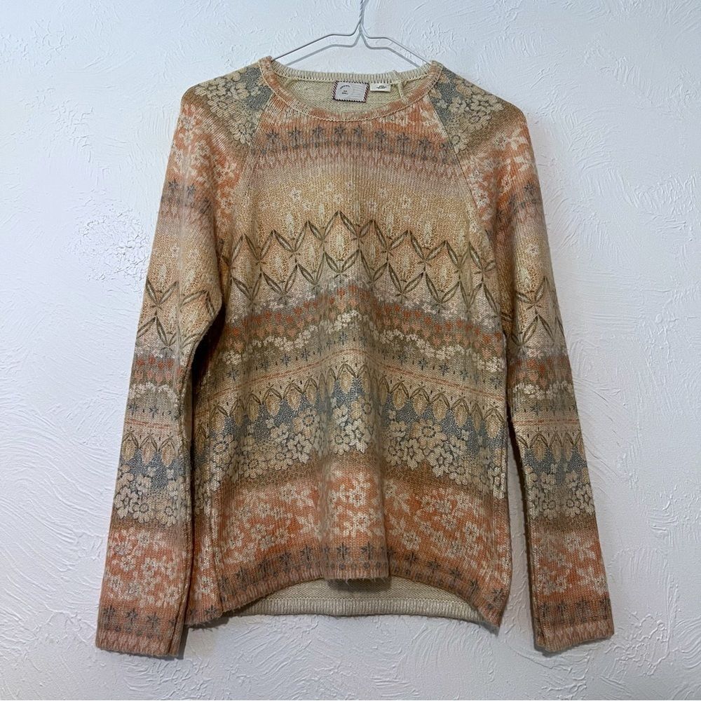 Postmark Anthropologie Garden Knit Pastel Floral Sweater S Small